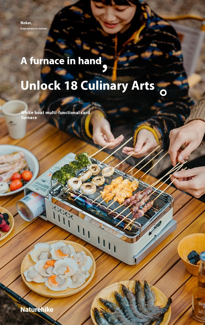 Naturehike Camping GAS Stove 2200W Multi-function Ultralight Portable Outdoor Picnic Stove With Grill Frying Pan Storage Bag