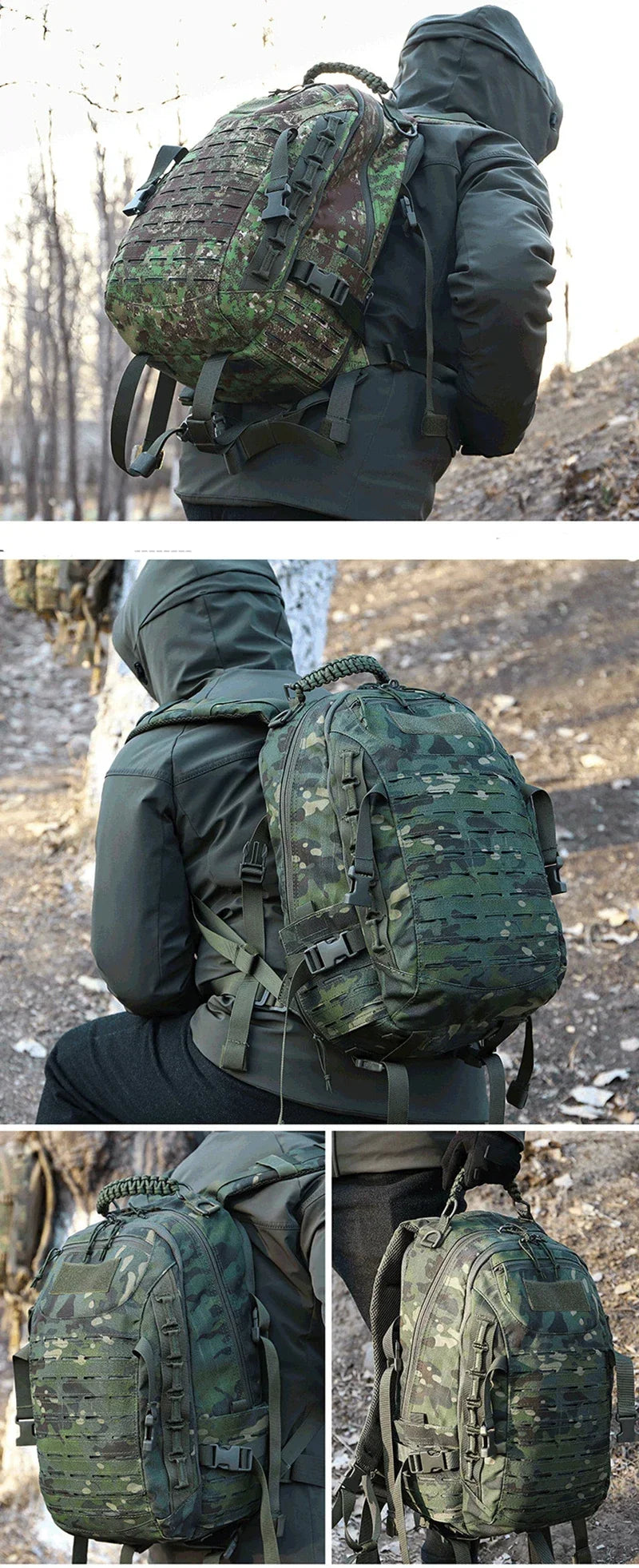 Outdoor Militar Tactical 25L Nylon Oxford Cloth Waterproof Both Shoulders Backpack Unisex Hiking Travel Camping Climbing Package