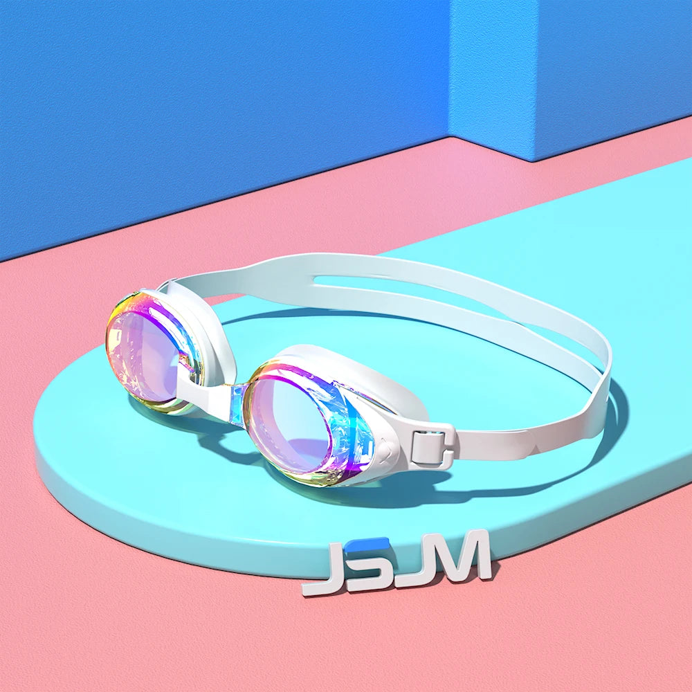 JSJM Professional Anti-Fog Swimming Goggles for Adults - UV Protection, Adjustable Silicone Fit for Men & Women, Unisex Design