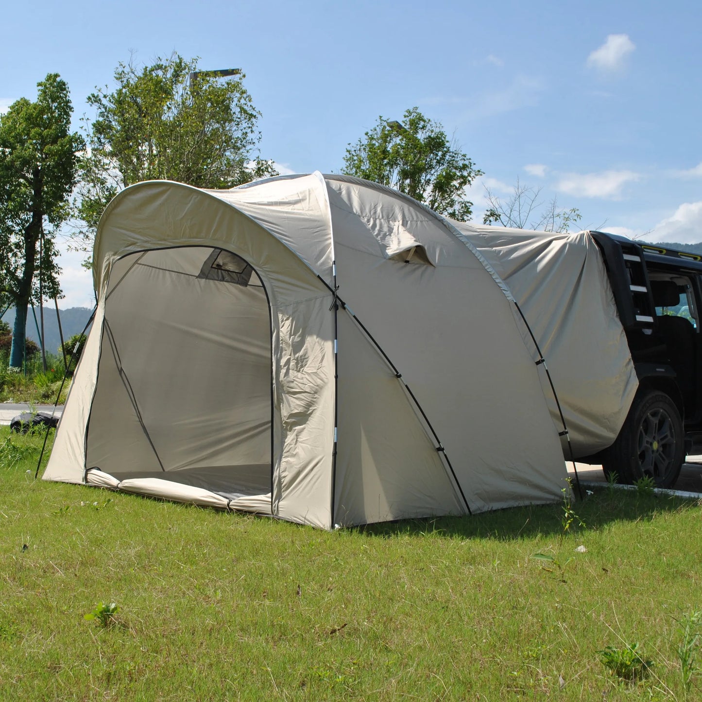 6 Person SUV Car Tailgate Tent - Double-Layer PU3000mm Waterproof, UPF50+ UV Shield, EV-Compatible for Camping & Outdoor Multi-U