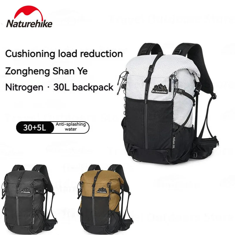 Naturehike Outdoor Backpack 30+5L Waterproof Super Light Hiking Camping Climbing Bag Ultralight Sports Shoulder Bag Breathable