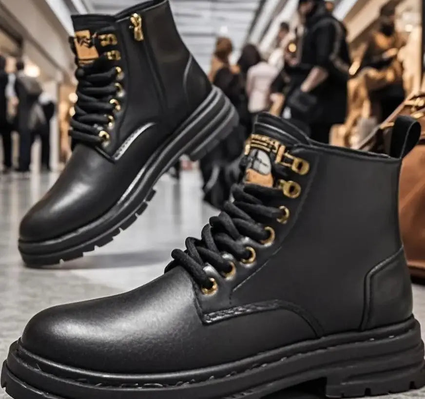 Men's Boots Four Seasons Soft-sole Non-slip Casual Boot Fashion Outdoor Work Boots High Boot Classic Joker Youth Leather Boots