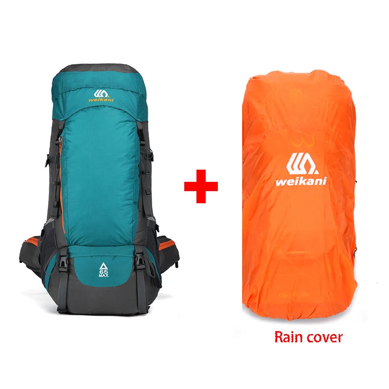 65L Climbing Backpack Large Capacity Outdoor Camping Sports Women Men Waterproof Travel Nature Hike Mountaineering Trekking Bag