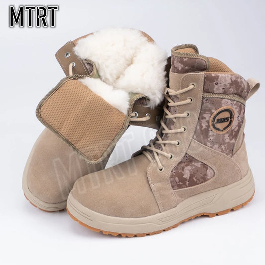 Winter Waterproof Warm High Top Boots Motorcycle Riding Boots Thick Fleece and Anti Slip Boot Snow Boots Warm Plush Shoes