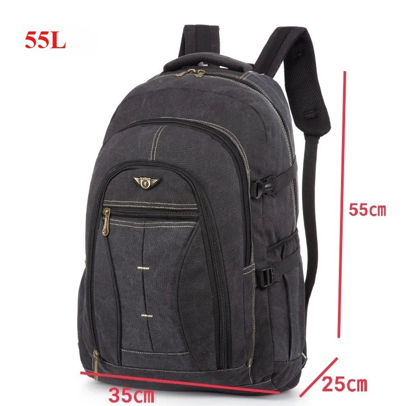 55L 70L Canvas Sports Backpack Men Outdoor Hiking Camping Travel Bag Luggage Rucksack Large Capacity Climbing Tactical Backpack
