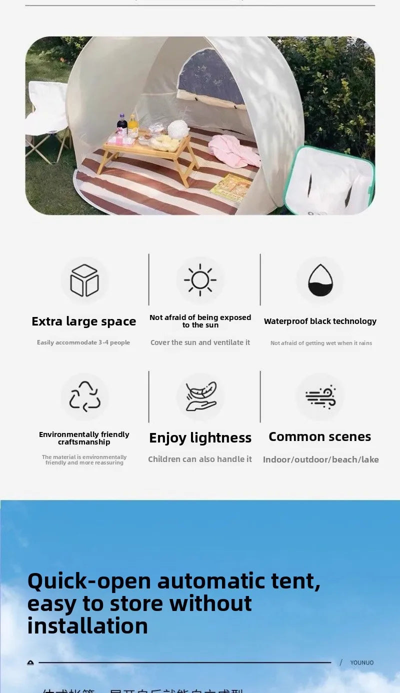 Children's Tent Portable Outdoor Camping Picnic One Second Quick Open Tent Seaside Beach Awning
