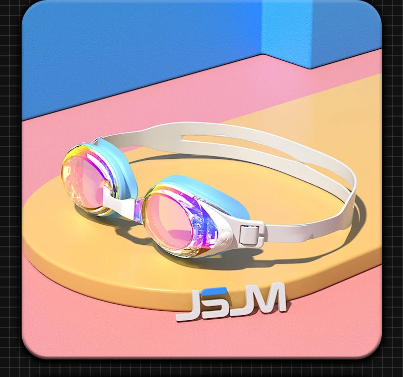 JSJM Professional Anti-Fog Swimming Goggles for Adults - UV Protection, Adjustable Silicone Fit for Men & Women, Unisex Design