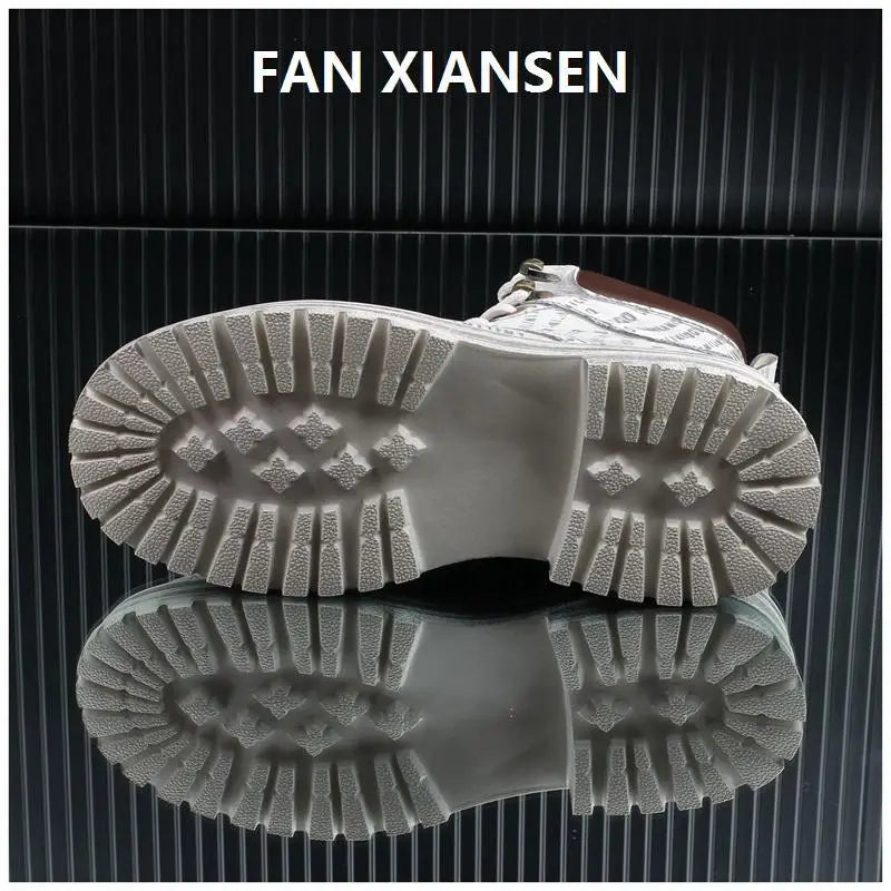 Motorcycle cycling shoes Ankle Boots Casual Sneaker Leather Shoes Loafers  Boots for Men Sports and Wear Round Toe Army Boots