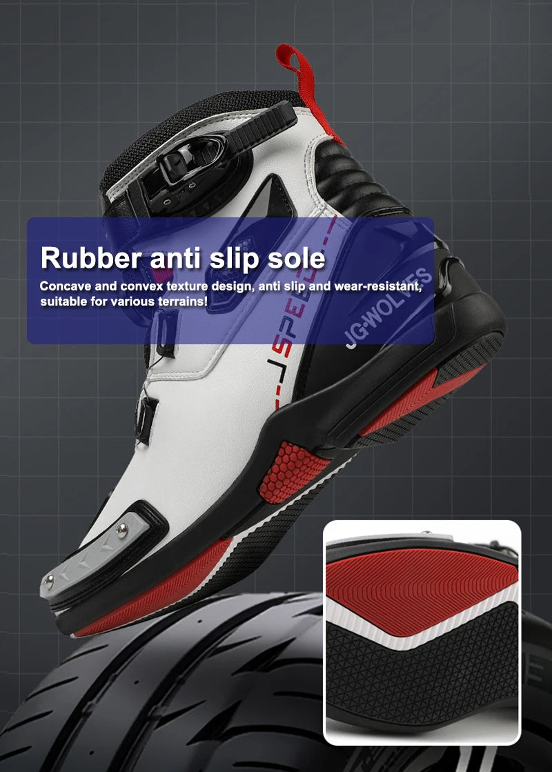 2024 New Motorcycle Boots Man Leather Motos Riders Protective Boots Waterproof Non-slip Motocross Mountain Racing Shoes