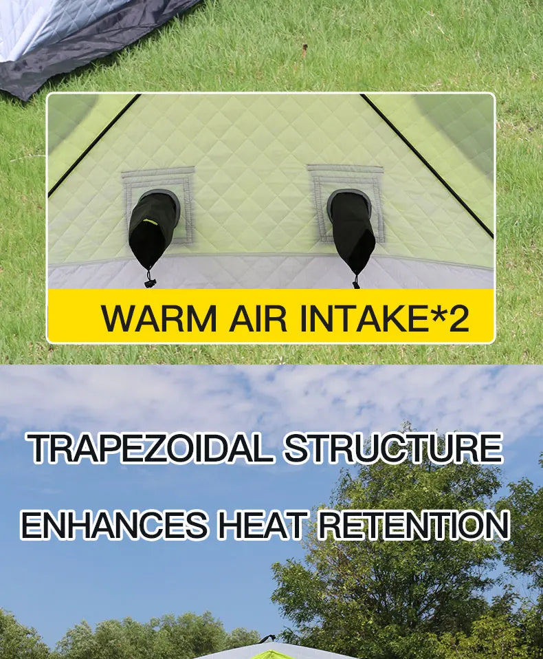 Winter Fishing Tent Ice Fishing Tent Cotton Clip Thick Insulation Windproof Snow Shelter Camping for 2-3 People Pop Up Tent