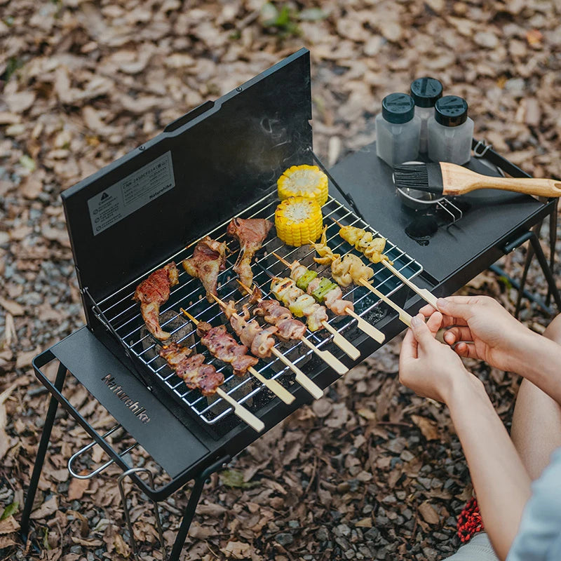 Naturehike Camping Portable Foldable Barbecue Grill Outdoor Mini Camping Grilling Rack 2-speed Adjustable Fire Mini BBQ Table