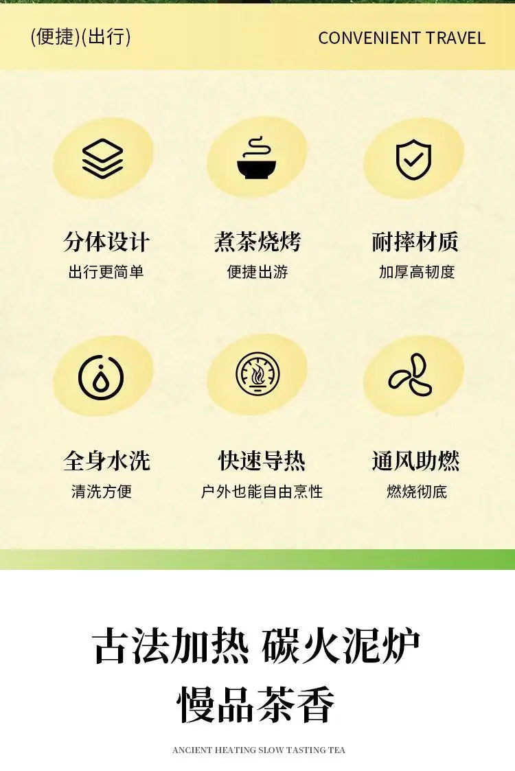 Portable Charcoal Grill Set for Outdoor BBQ Korean Style Smokeless Cooking Tea Stove Family Use