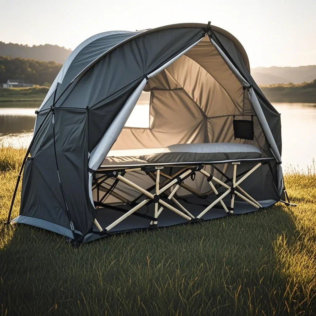 4-in-1 Camping Cot Tent, Backpacking 1 Person Camping Tent, Tent Cot Folding Off the Ground Tent,Fishing Tent,Excluding bed