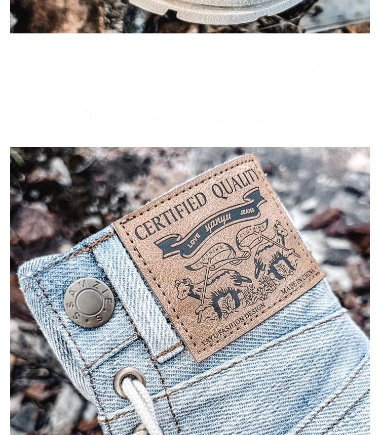 Retro Ankle Boots for Women's Lace Up Thick Sole Shoes Female Round Toe Short Boots Work Dress Western Denim Boots Shoes women