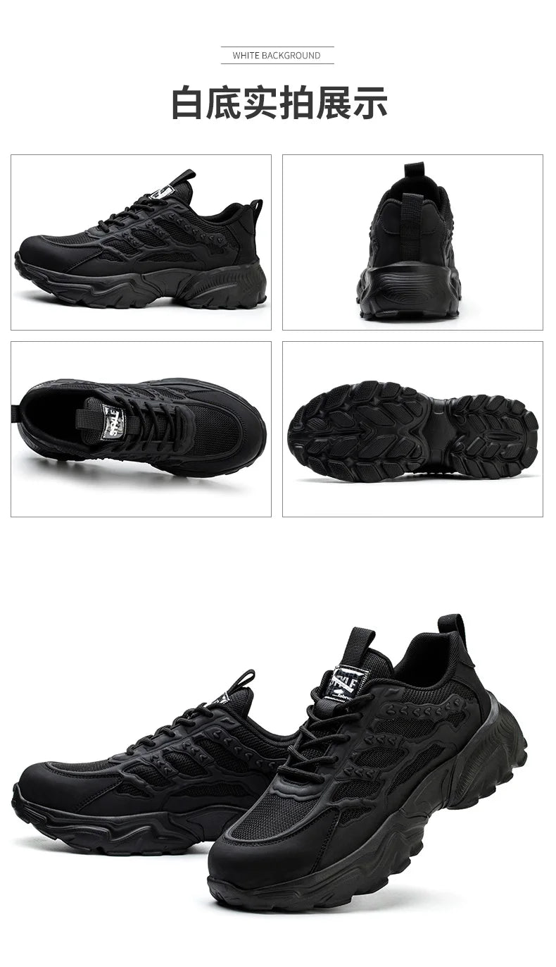 White Safety Shoes Men Steel Toe Boots Work Sneakers Anti-smash Anti-puncture Indestructible Shoes Sport Men Protective Shoes