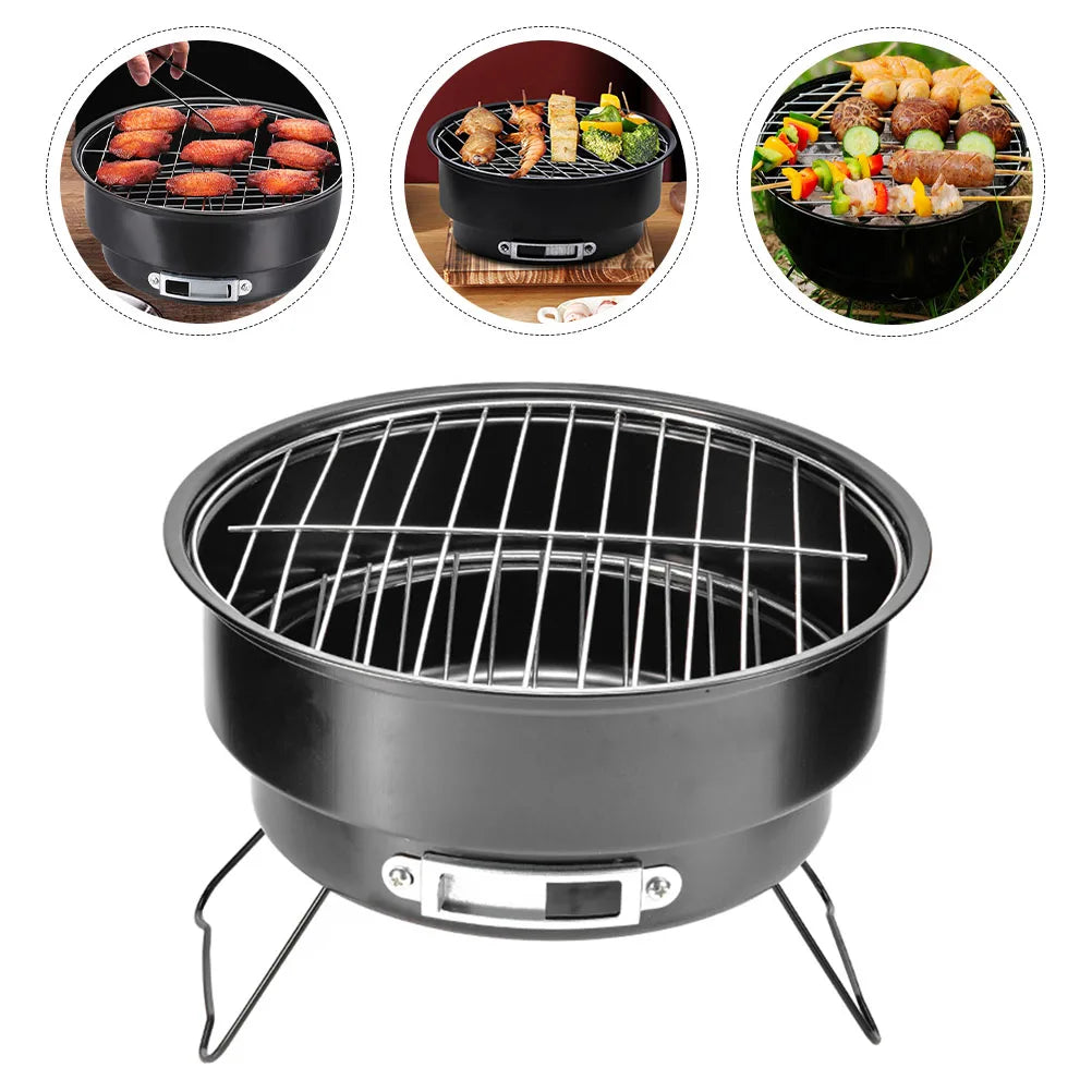 Portable Stainless Steel Barbecue Grill for Camping BBQ Lightweight Detachable Propane Stove Foldable Hiking Cooking