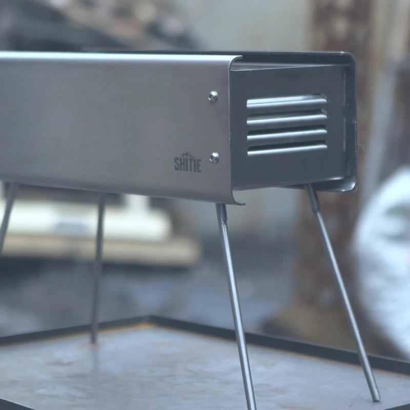 Outdoor Folding Camping Furnace Portable Stainless Steel Household Barbecue Stove Stable Thickened Charcoal Rack Outdoor Stoves