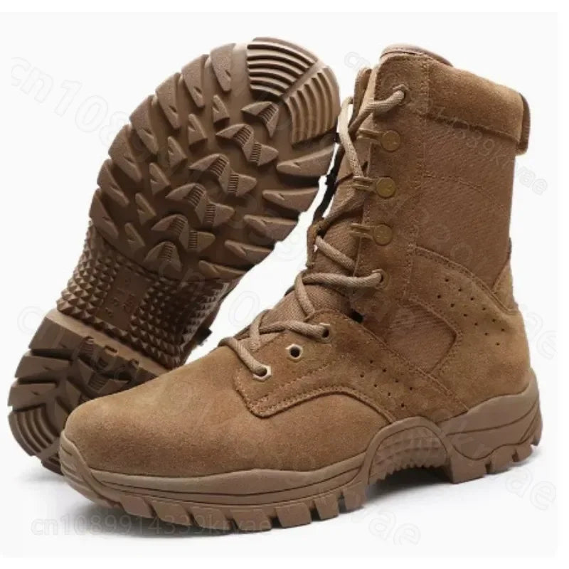 3515 Genuine Brown Boots Spring/Summer Genuine Leather Durable Off Road Mountaineering Training Desert Boots botas para moto