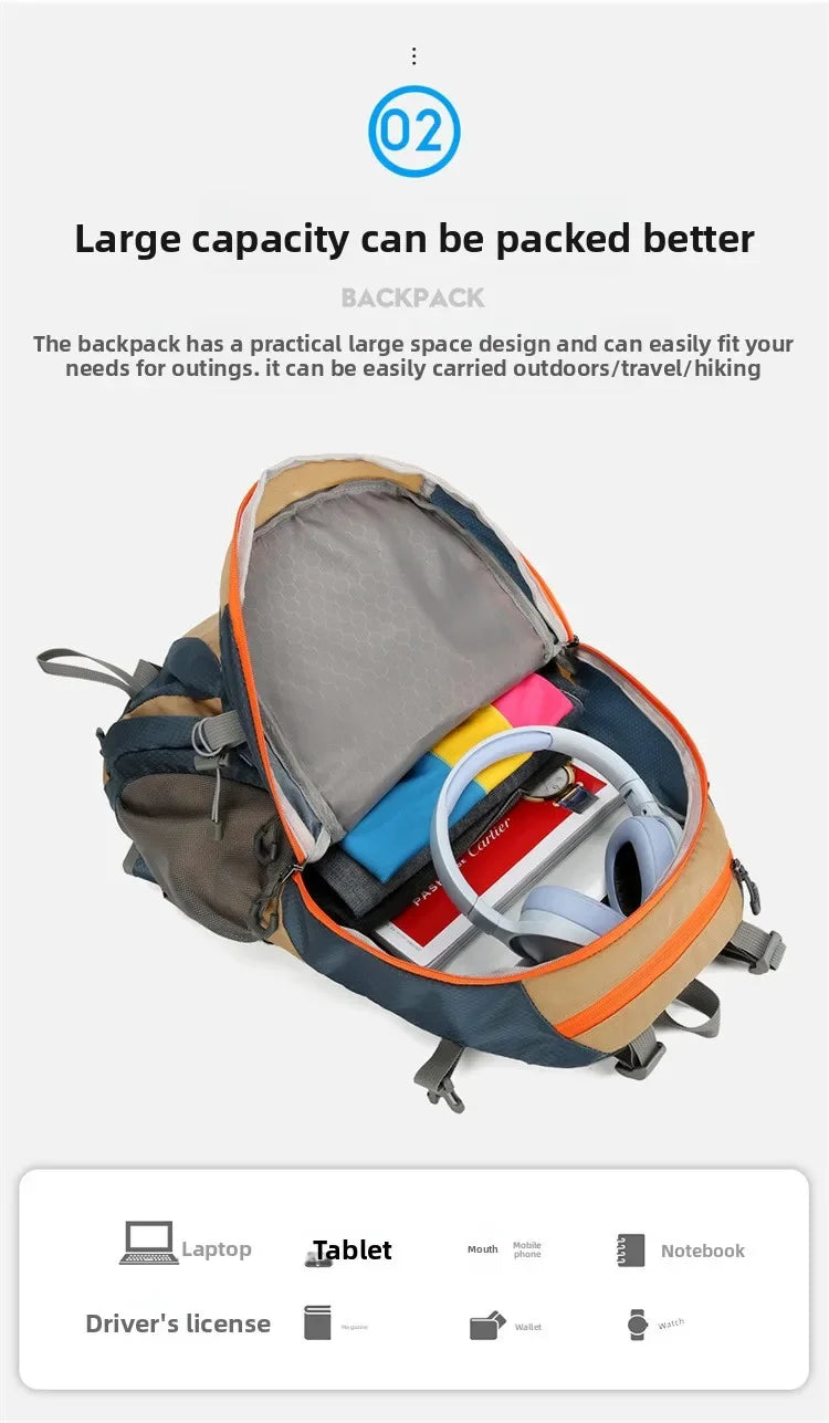 Mountaineering backpack 40 liters men's and women's outdoor sports bag waterproof camping hiking rain