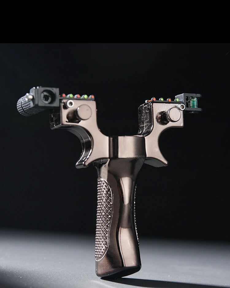 Laser Aiming Resin Slingshot with Flat Rubber Band Set Catapult Outdoor Professional Hunting Shooting Sling Fishing Accessories