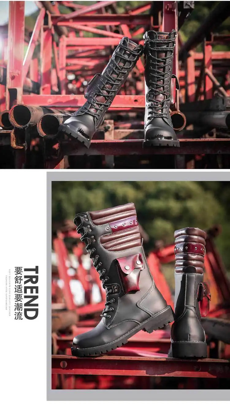 Motorcycle Boots Men Moto Racing Motocross Off-Road Motorbike Motorcycle Shoes Botas Moto Riding Boots High Boots