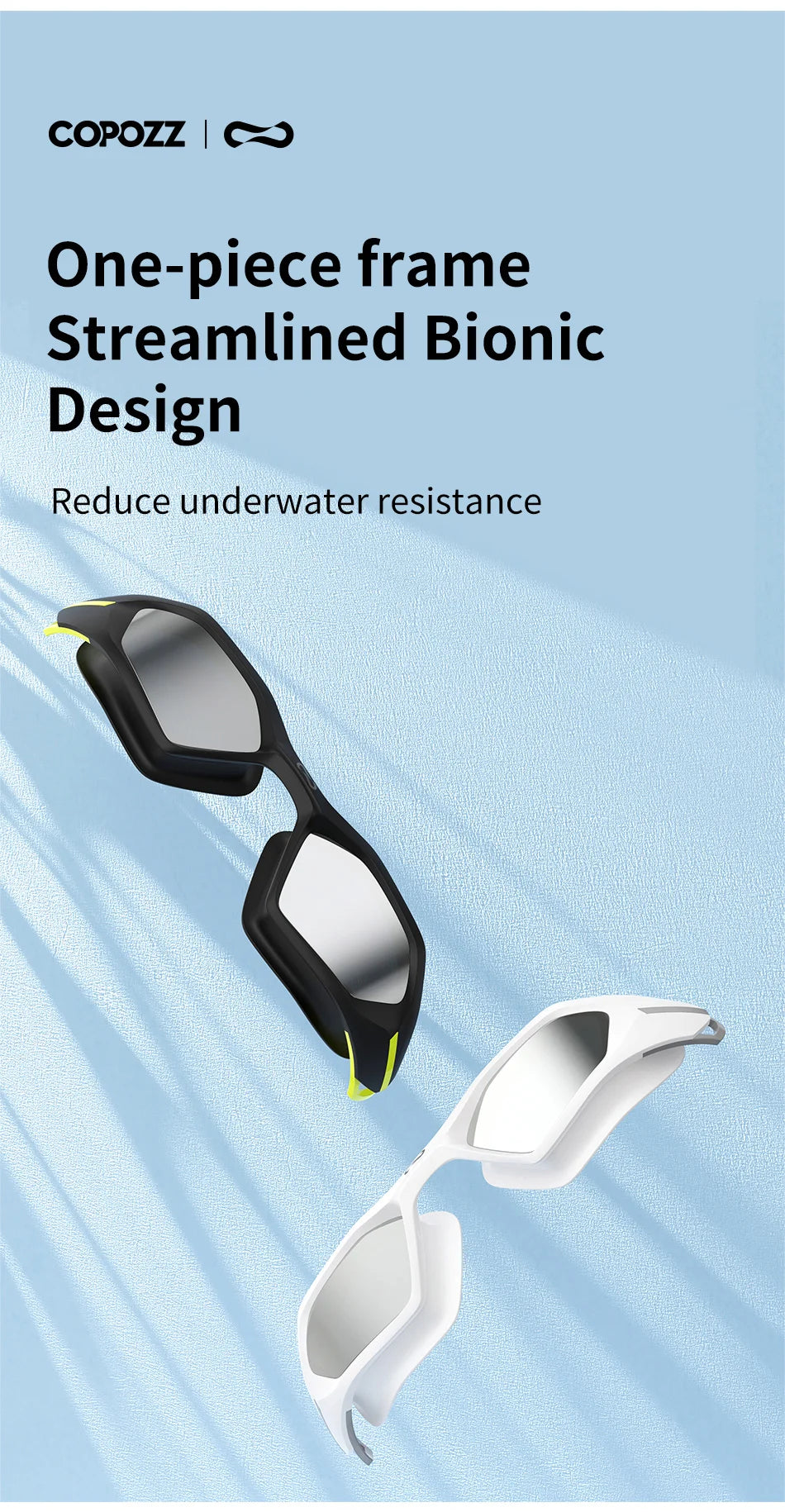 COPOZZ New Professional Swimming Goggles Electroplate Men Women Anti Fog UV Protection Adjustable Adult Fashion Swim Glasses
