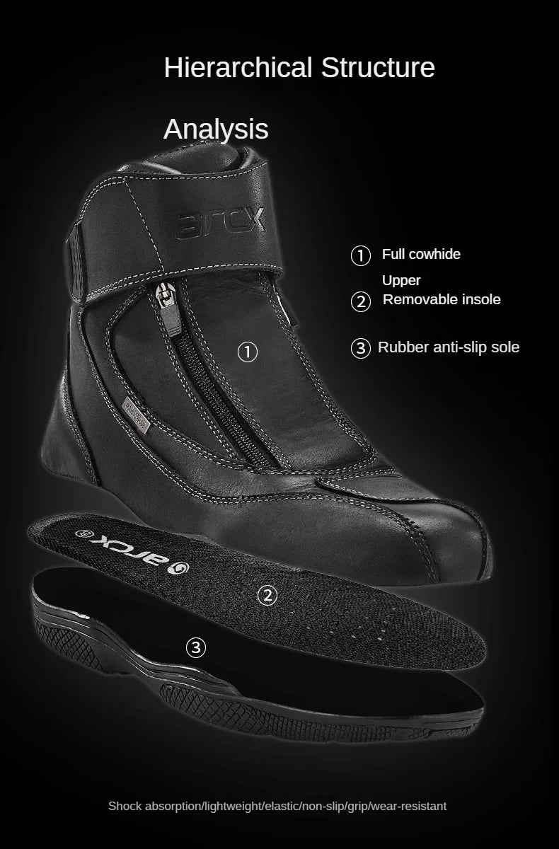 Motorcycle Riding Boots Men's Anti-slip Wear-resistant Locomotive Cycling Shoes Comfort Waterproof Anti-drop Four Seasons