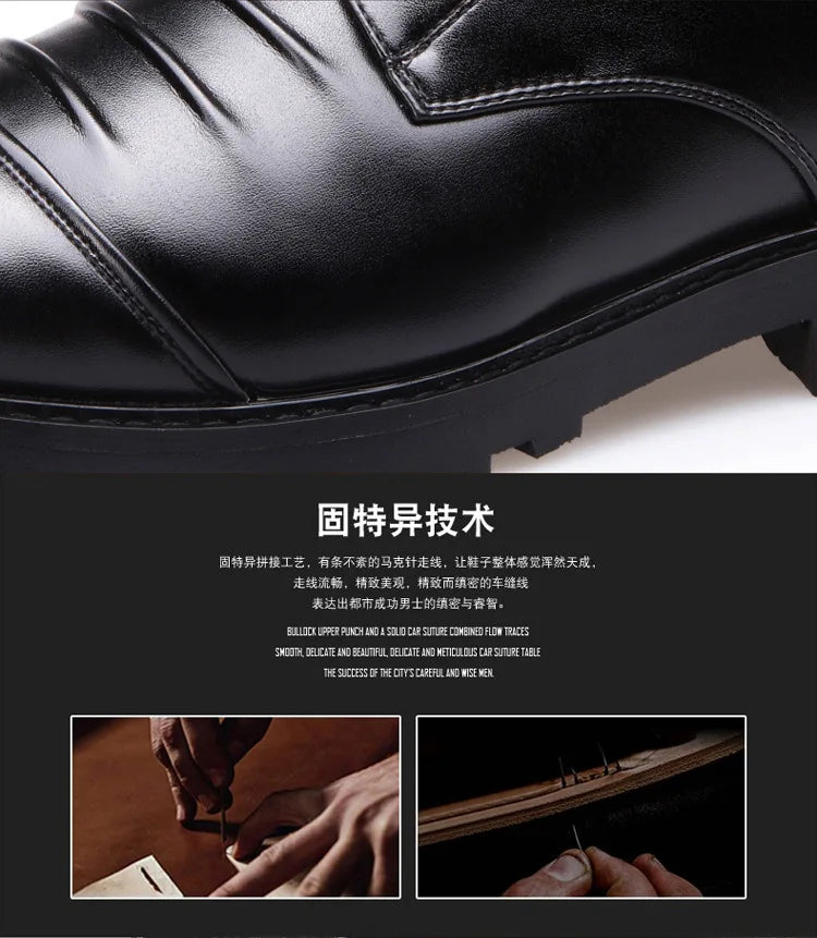 Men's boots winter warmth velvet function metal high-tube cycling boots height-increasing shoes motorcycle boots black 37-48