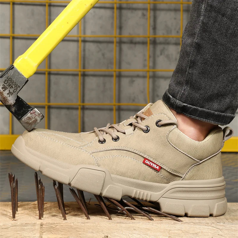 Waterproof Wrok Safety Shoes For Men Summer Breathable Indestructible Boots Non-slip Industrial Construction Shoes Male Footwear