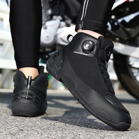Men Motorcycle Boots New Waterproof Breathable Men's Motorcycle Shoes Outdoors Motos Cycling Motocross Non-slip Ankle Boot