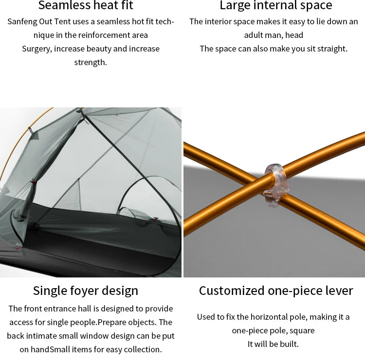 3F UL Gear Floating Cloud 1 Ultralight 3 4 Season Outdoor Camping Tent Waterproof Windproof Hiking Double Layer Tents