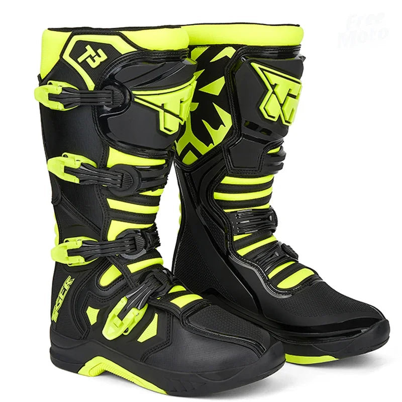 New T3 Motorcycle Boots Motocross Enduro Professional Racing Motocross Off-road Bottas Motorboat Shoes Racing Boots
