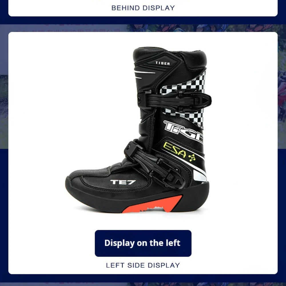 2PCS Kids Motocross Boots For Child Botas Motorcycle 4-10 Years Off Road Boots Motorcycle Mid Calf Kids Child MTB ATV