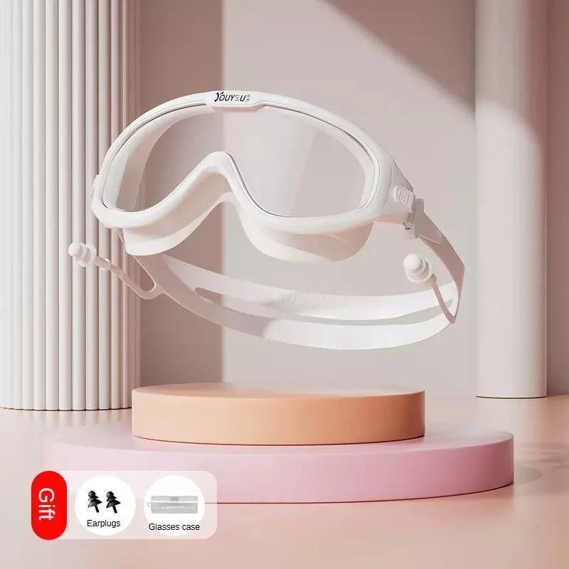 HD Anti-fog Swimming Goggles with Earplugs Adult Men Women  Leak Proof Adjustable high-quality Silicone Swim Protection Eyewear