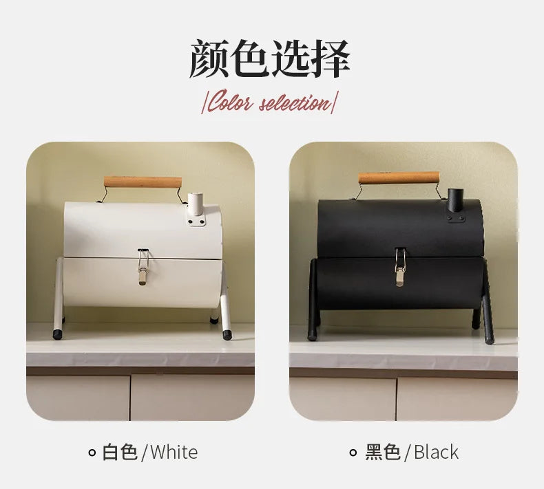 Multifunction  Portable Dual Purpose BBQ Grill Heating Stoves Camping Barbecue Grill Rack Net Firewood Stove Ironwork BBQ Grill