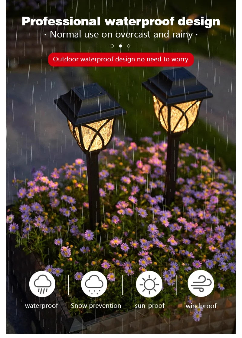 8 Pack Solar LED Courtyard Lamp Outdoor Waterproof Lawn Lights Solar Landscape Channel Light Corridor Garden Decoration Lighting