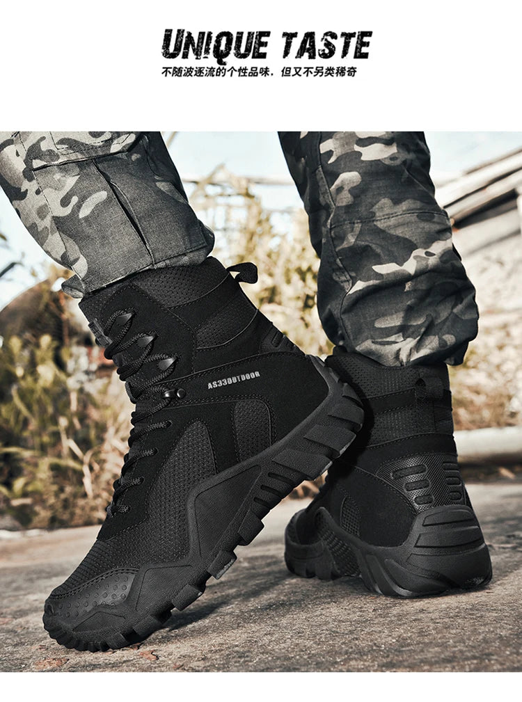 Big Size 47 Winter Men Warm Plush New Combat Boots Men Ankle Boot Quality Casual Motorcycle Boot Waterproof Men's Boots Autumn