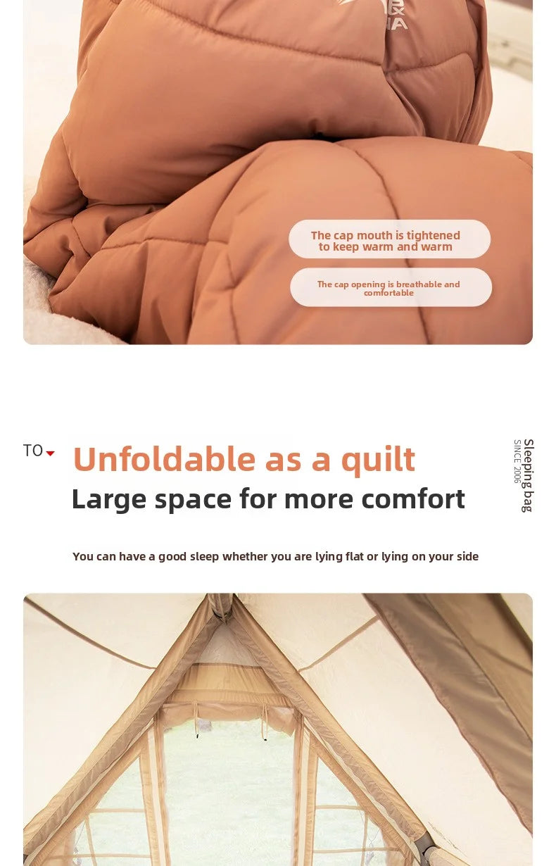 Sleeping bag for all seasons, suitable for adults, outdoor camping, overnight use, car use, and siesta, dual-purpose with warm