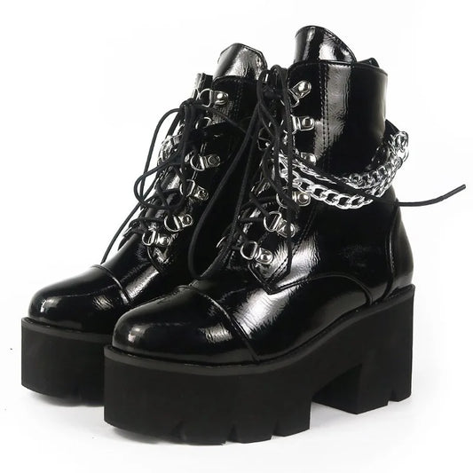 2023 Rome Women's Boots Mid Calf Concise Casual Boots Height Increasing Spring and Autumn Round Toe Party Dress Women Shoe 34-44