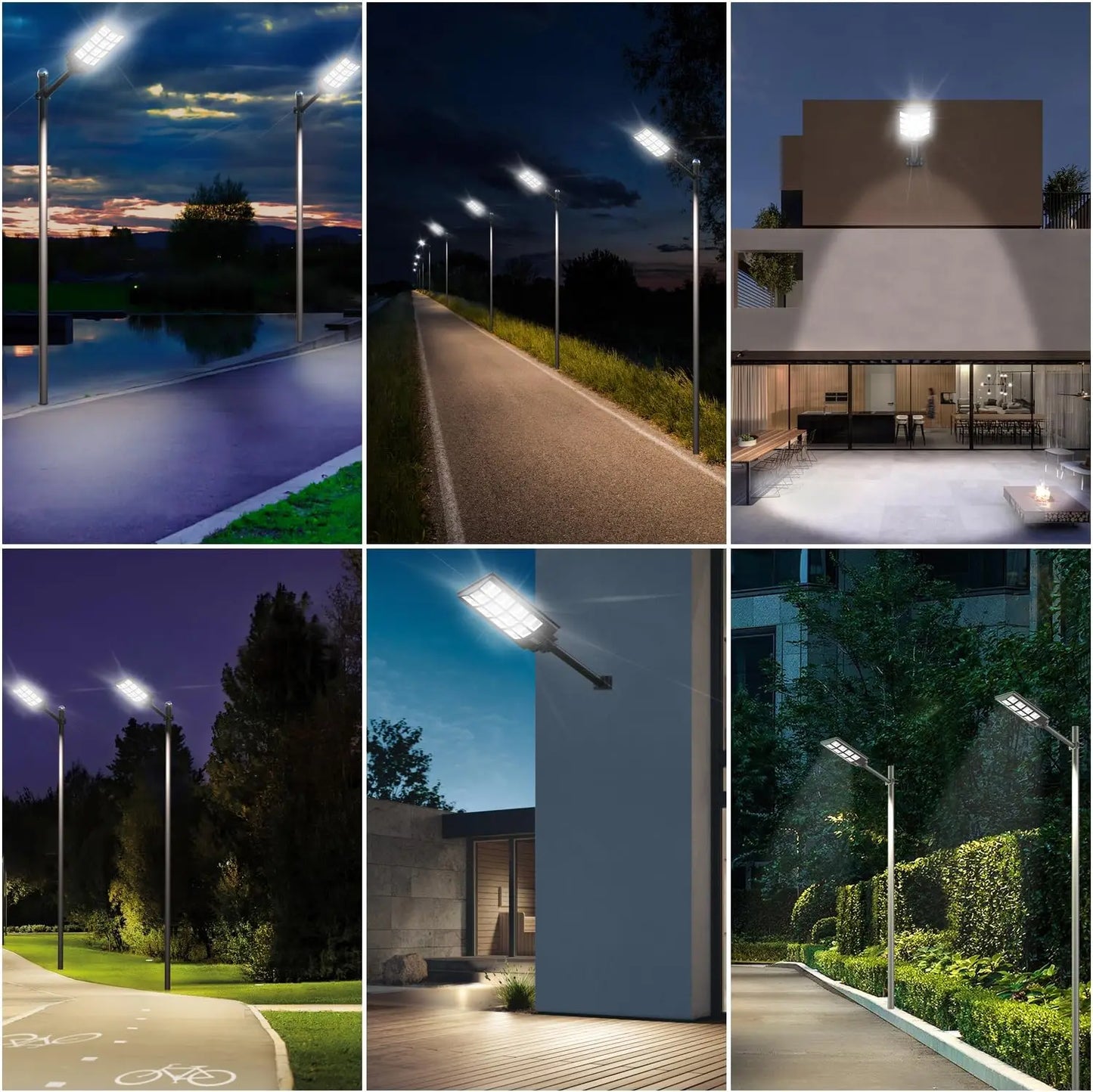 Solar Motion Sensor Street Lights Waterproof 8000LM Outdoor Flood LightsAuto Dusk to Dawn for Garden,Driveway,Yard