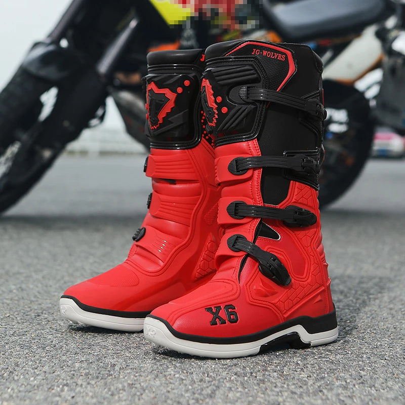 New Motocross Boot Men Women Riding Mid-Calf Ankle Protective Shoes Moto Motorbike Equipment Racing Long Motorcycle Boots