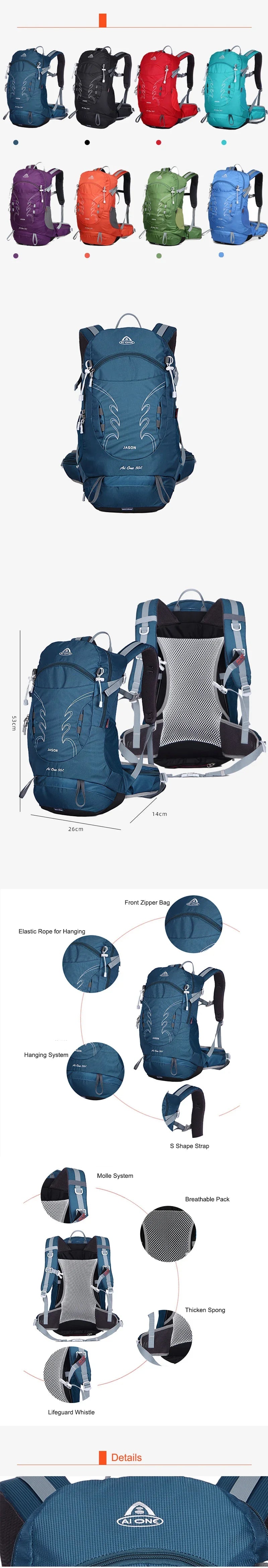 30L Outdoor Backpack for Men Sports Climbing Bag Mochila Camping Mountaineering Bag Travel Trekking Motorcycle Rucksack