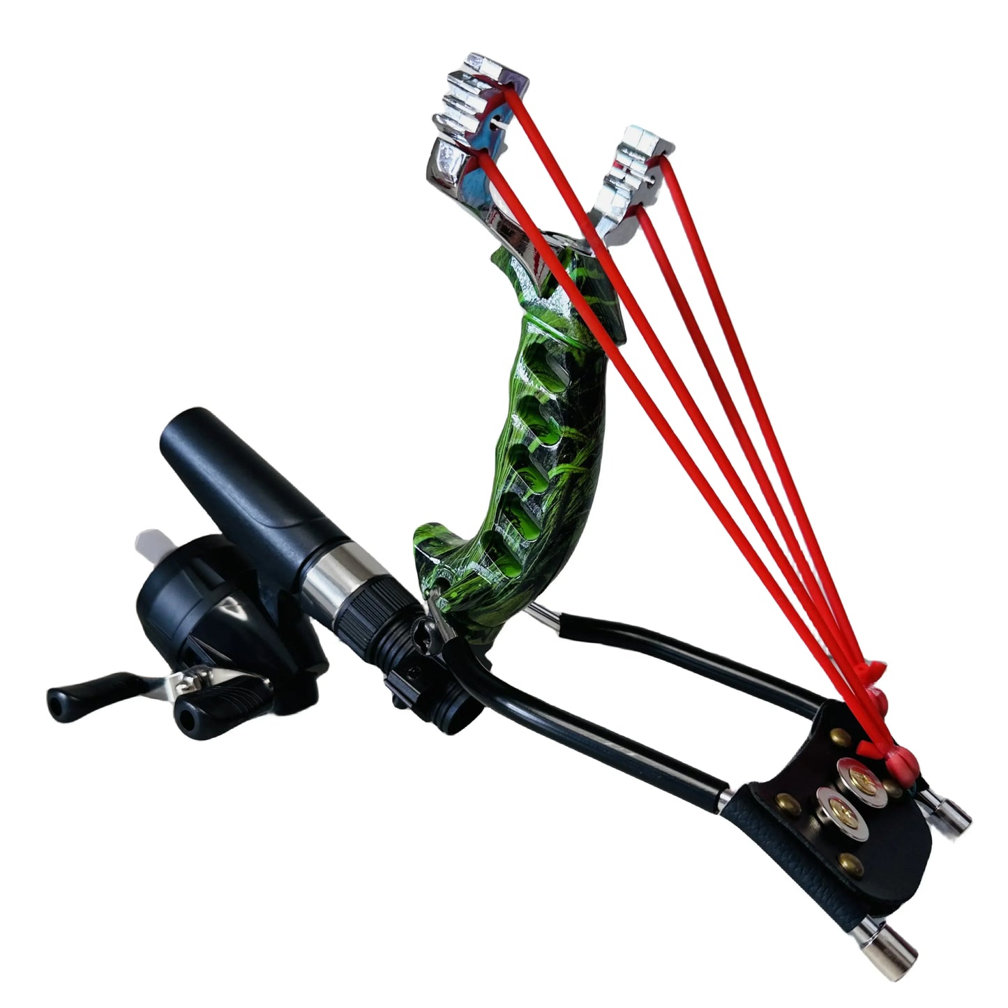 Powerful Fishing Slingshot with Wrist Rest Outdoor Hunting All-metal Material Sling Shot Large Catapult for Fishing and Ball