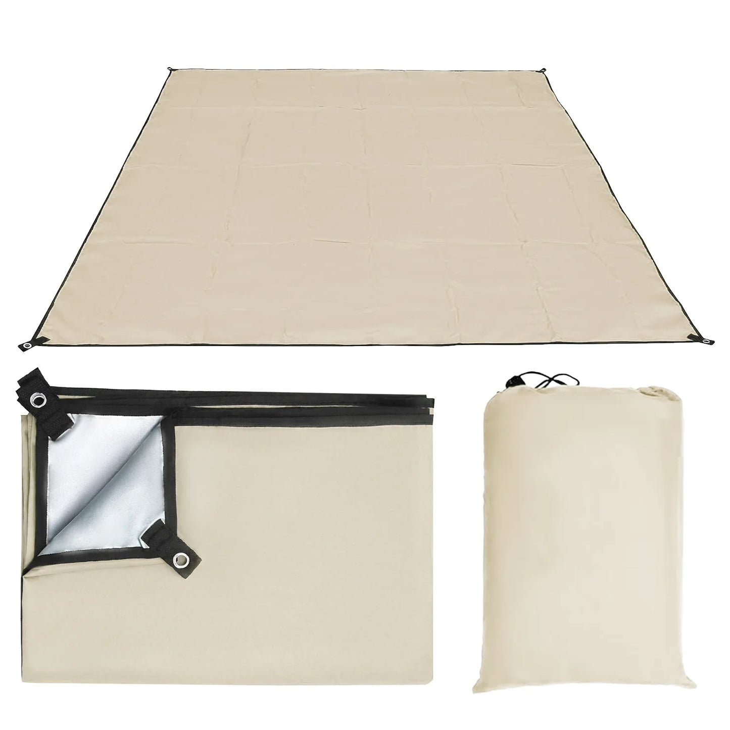 Waterproof Camping Ground Sheet -Oxford Fabric Tarp for Tent Footprint/Picnic Mat, Lightweight & Multi-Purpose Outdoor Blanket