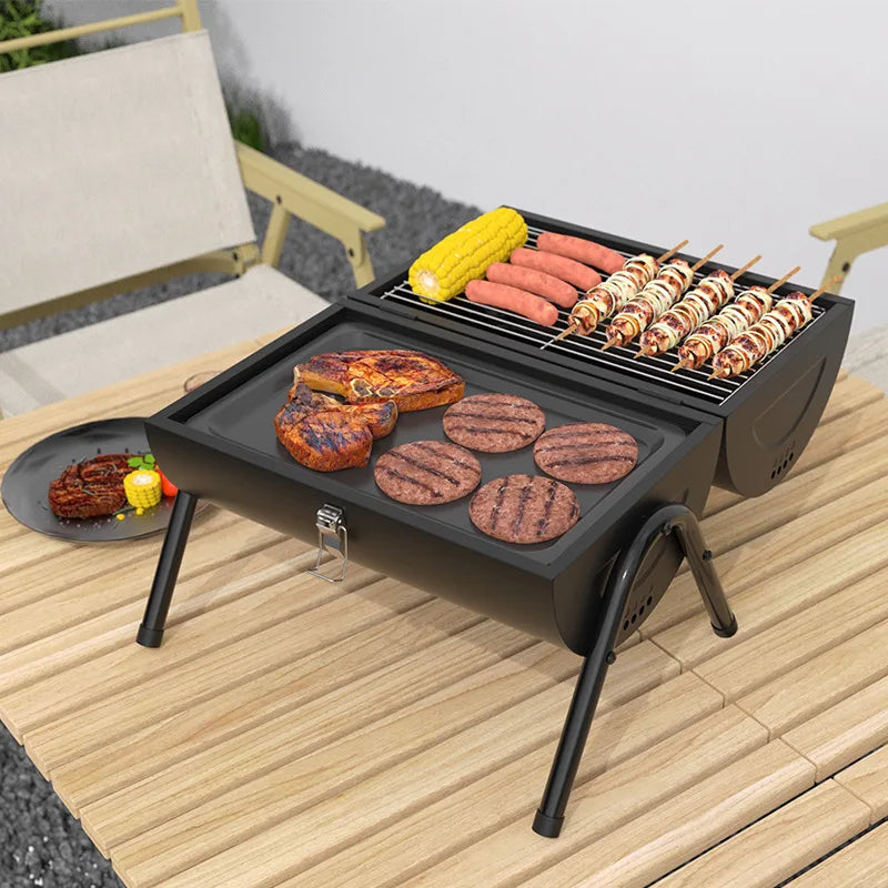 Outdoor camping barbecue grill,double sided portable barbecue grill, skewer barbecue grill, barbecue grill
