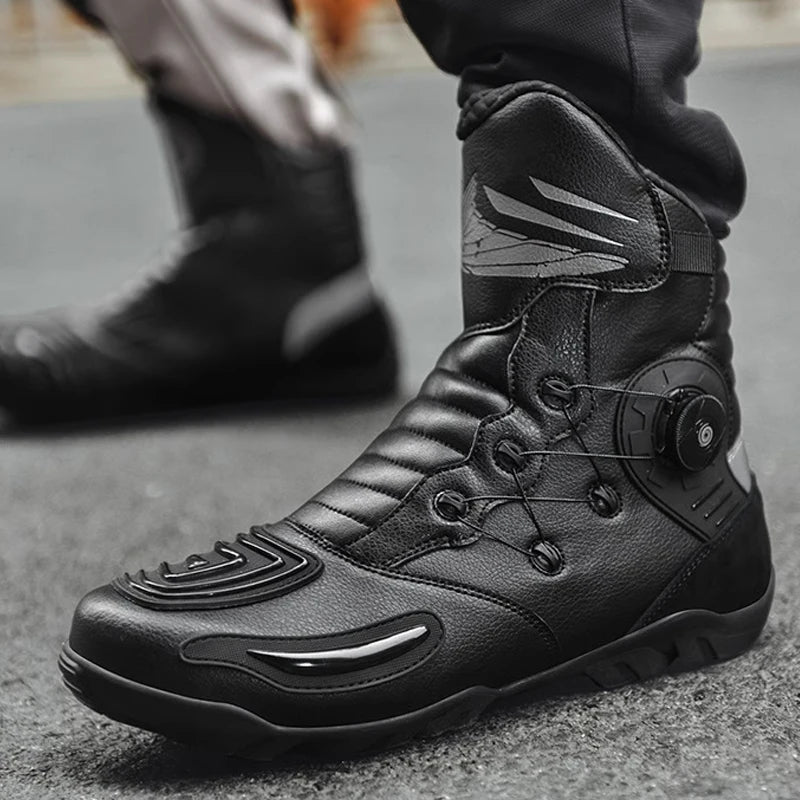 Motorcycle Boots Waterproof Retro Enduro Equipment Motorcycle Boots Leather Motorcyclist Riding Shoes Botas Para Moto Mens