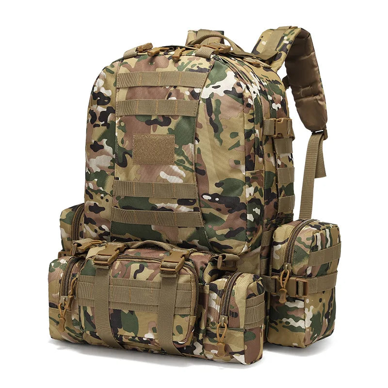 Tactical large capacity backpack camping Oxford cloth outdoor military camouflage mountaineering combination backpack