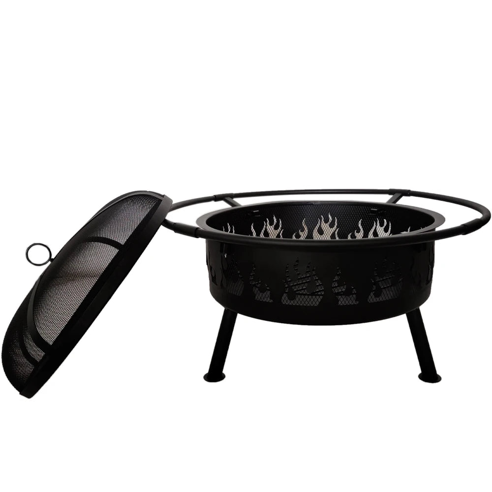 Multi Functions Camping Fire Pits Wood Burning Outdoor Heavy Duty Barbecue With Bbq Grill