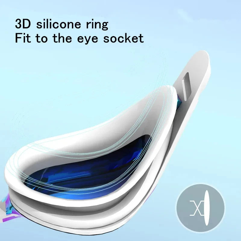 Electroplated Swimming Goggles For Women Men Waterproof Anti Fog Anti UV Diving Glasses Swimming Training Accessories