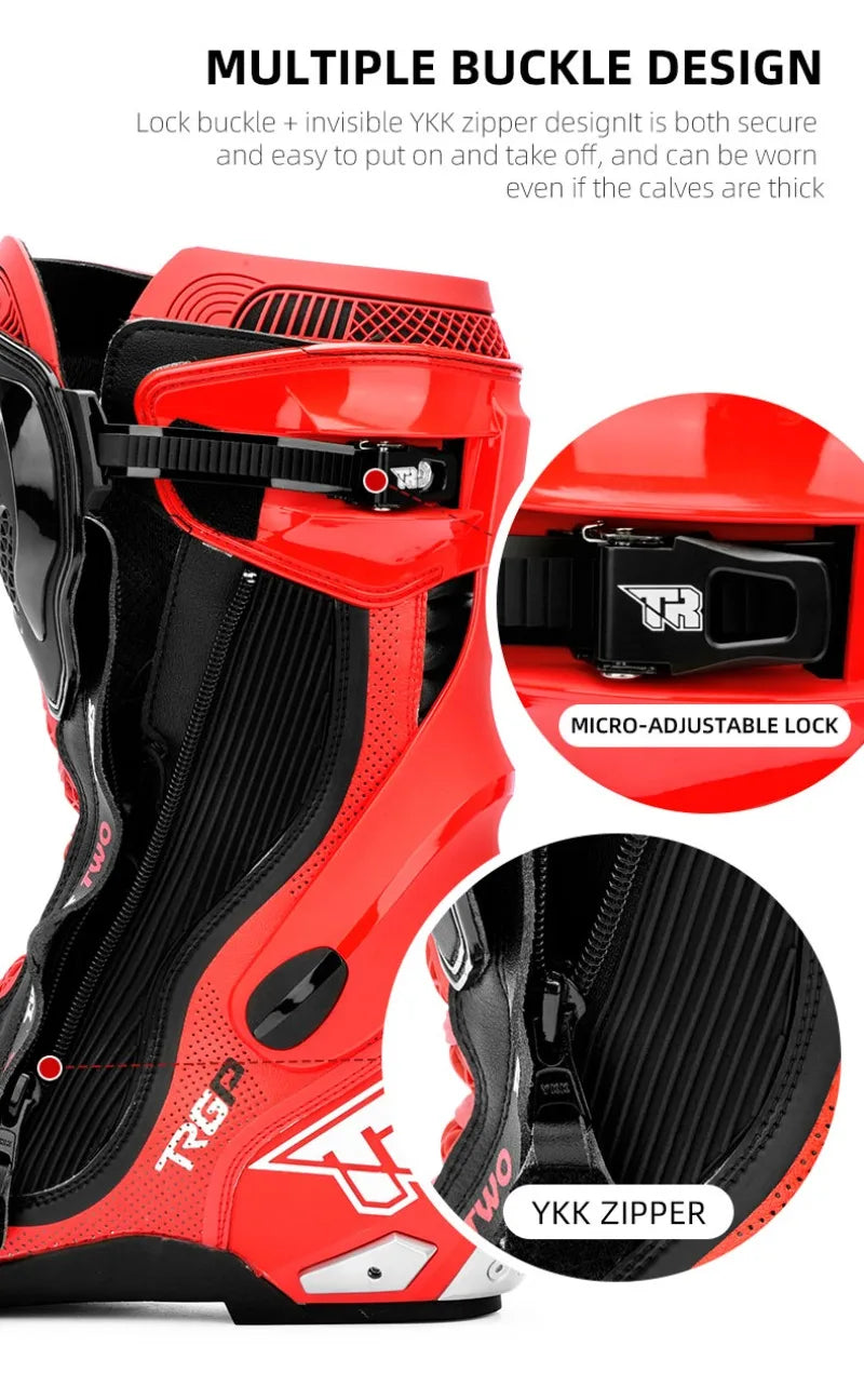 Professional Motorcycle Boots Waterproof Motocross Boots Non-slip Motorcycle Off-road Shoes Motorcycle Protective For 4 Season